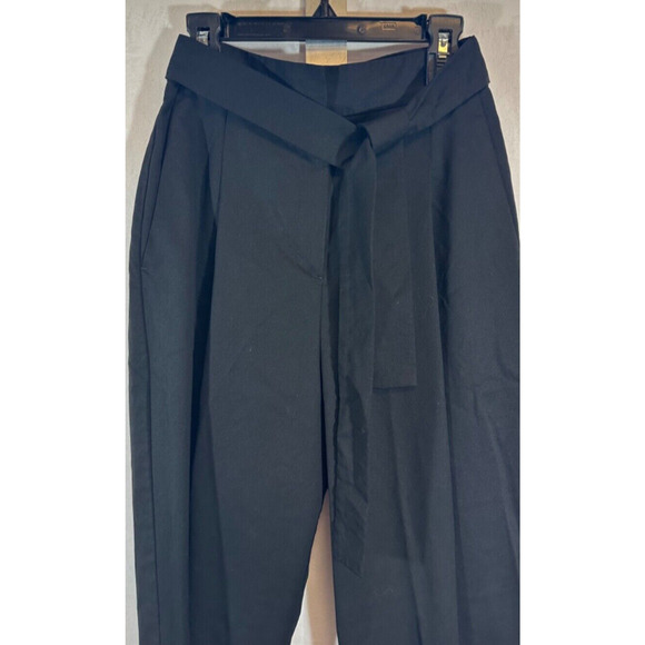 Maje Pio Cropped Tapered Belted Pants In Black Size 34 (US 4) Career Casual D33 - Picture 3 of 8